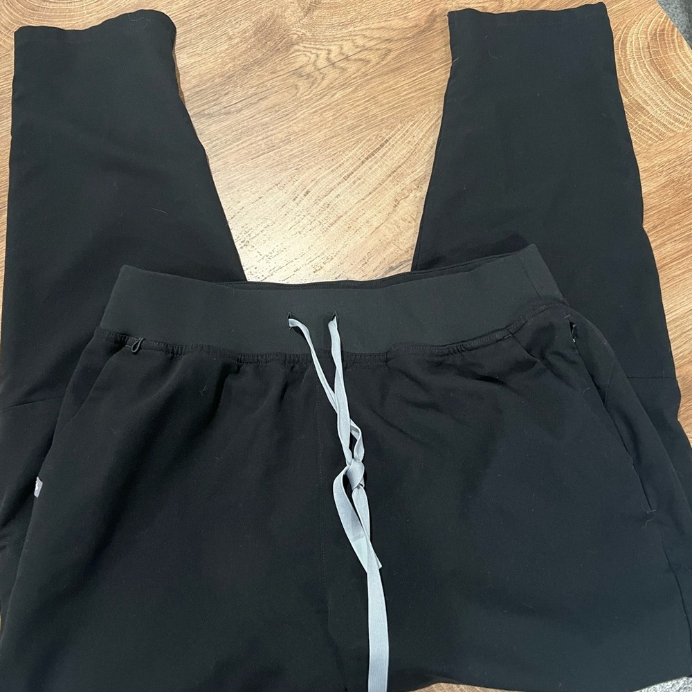 Figs Black Jogger Pants with Gray Accents